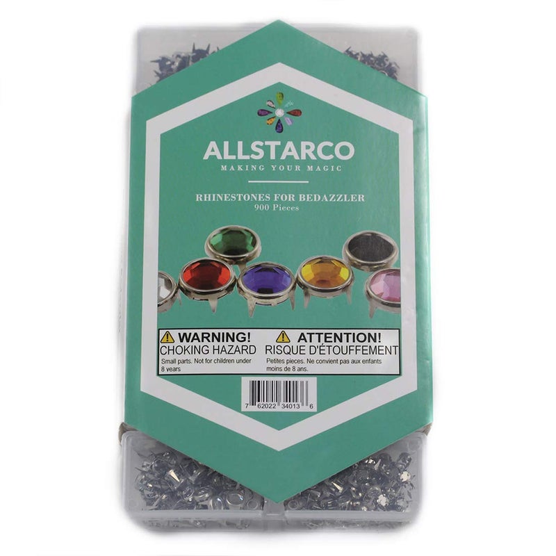 Allstarco إمدادات بدازلر إعادة تعبئة أحجار الراين - أحجام وألوان مختلطة - 900 قطعة - Image 4
